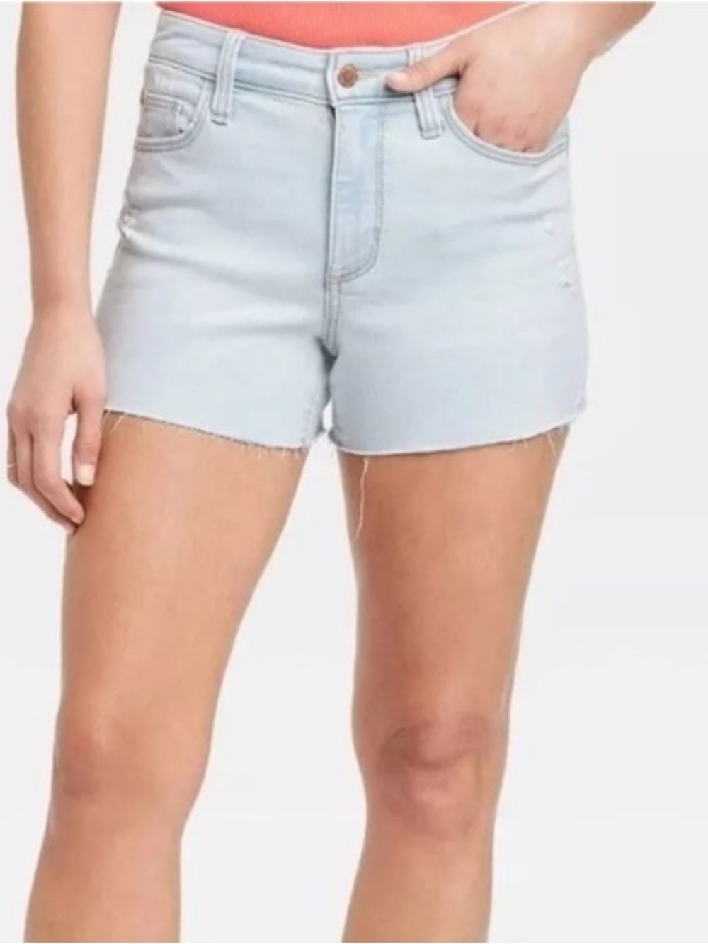 3/$20 Universal Thread 3” Light Vintage Wash Denim Cutoff Shorts Hi Rise Stretch